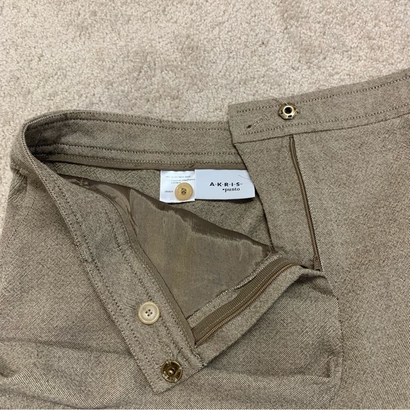 Akris Punto tan brown wool trousers dress pants Sz 12 - Picture 6 of 13